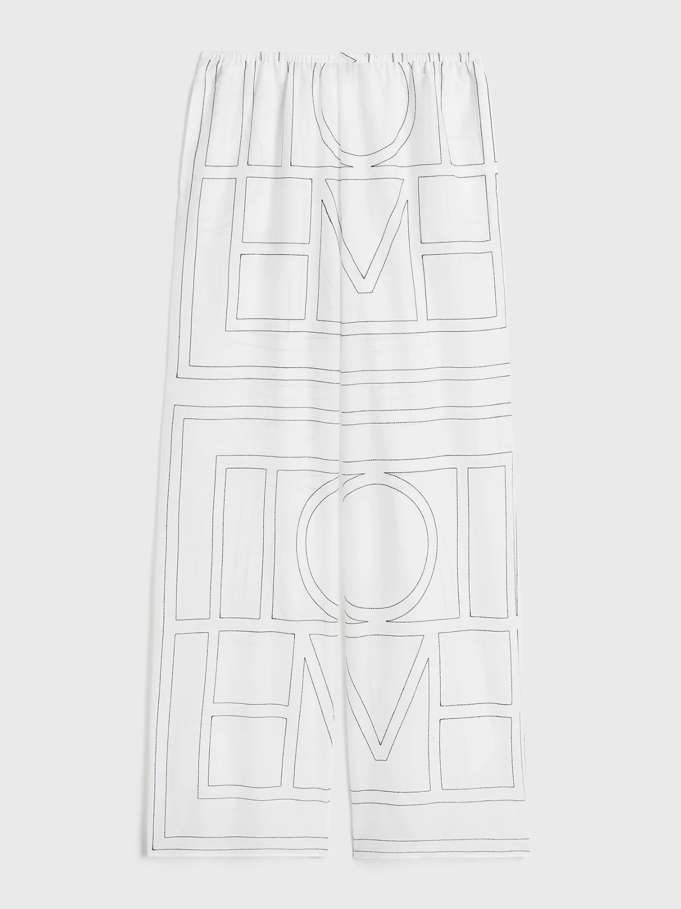 Totême-Monogram Cotton PJ Bottoms - White/Black-Pants-EU 36-Boboli-Vancouver-Canada