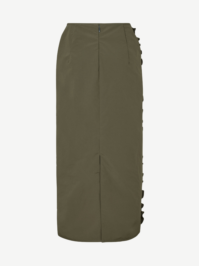 Cecilie Bahnsen-Ocean Skirt - Grey Olive-Skirts-Boboli-Vancouver-Canada