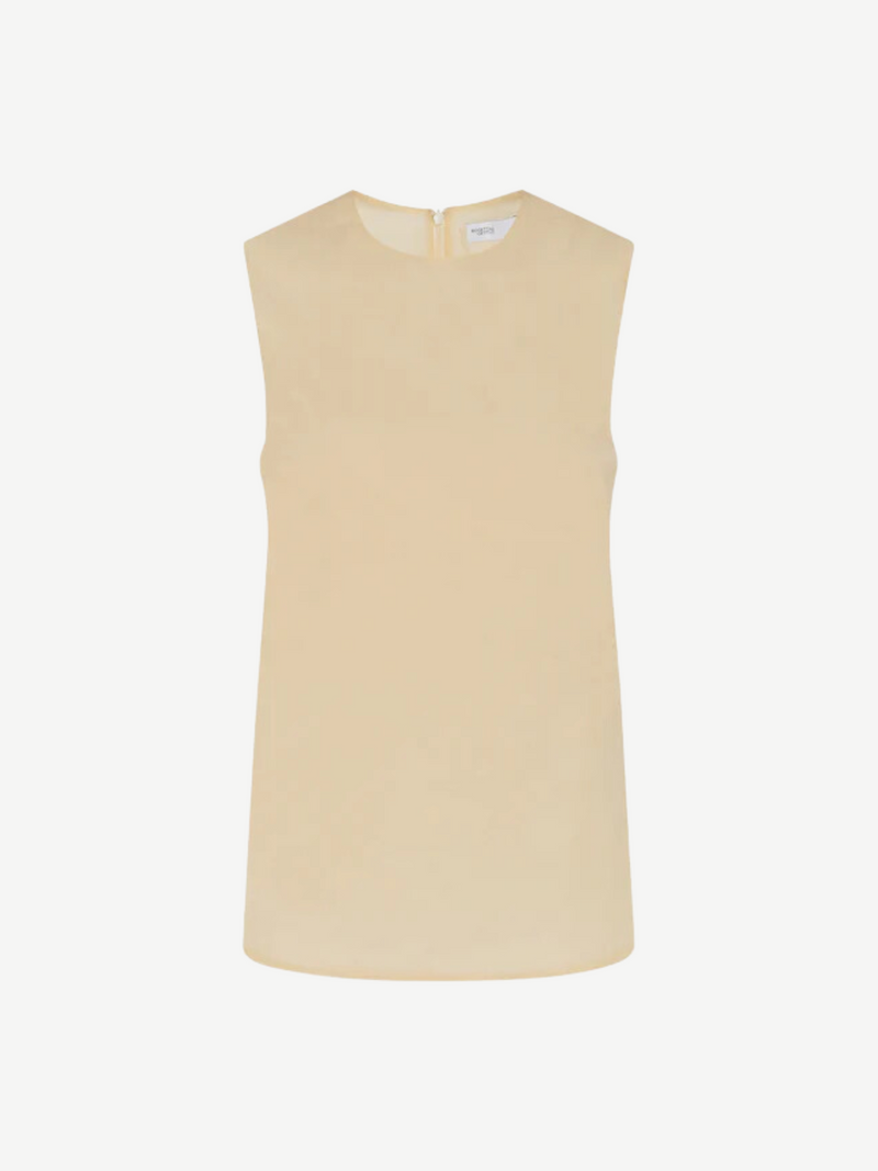 Rosetta Getty-Fitted Crewneck Tank Top - Cream-Tops-US 04-Boboli-Vancouver-Canada