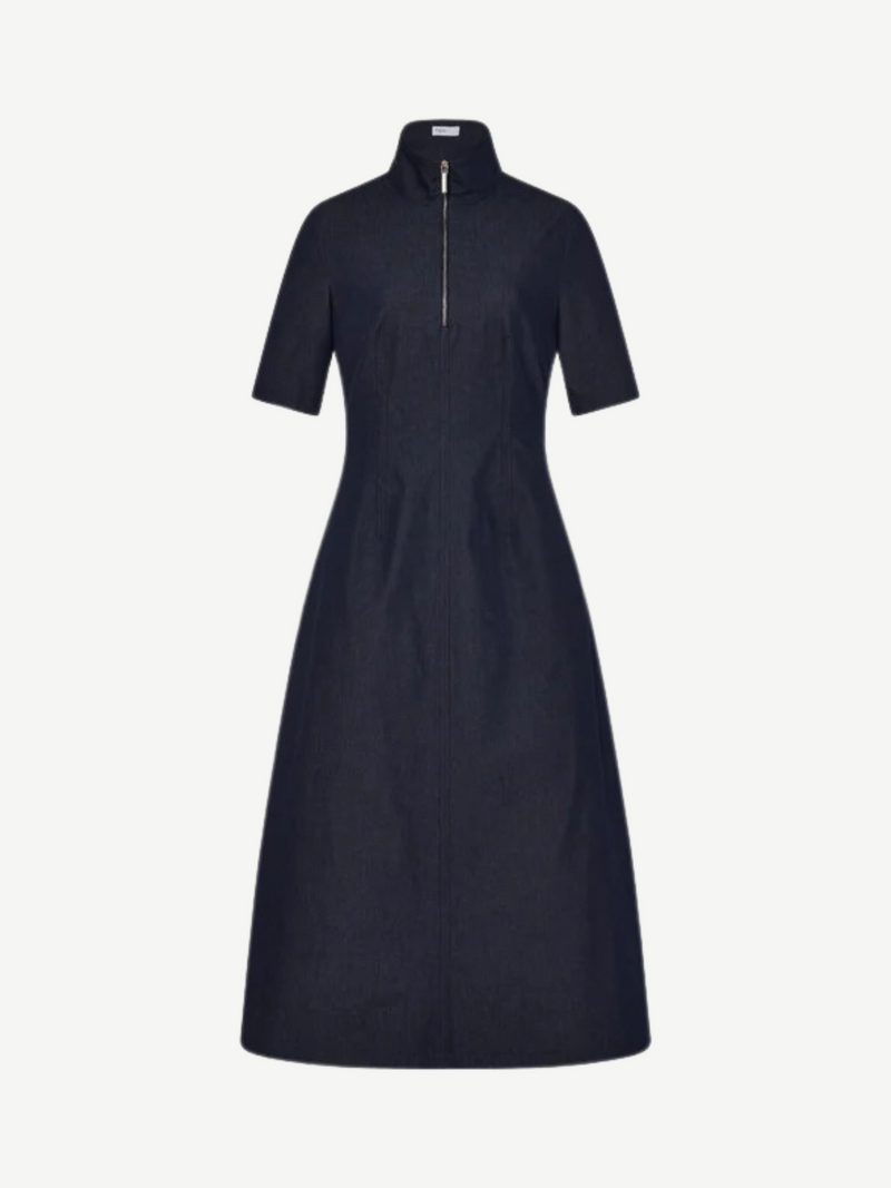 Rosetta Getty-Zip Up S.S. Dress - Indigo-Dresses-US 04-Boboli-Vancouver-Canada