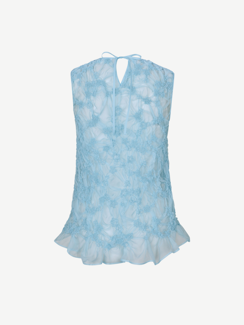 Cecilie Bahnsen-Utania Top - Light Blue-Tops-UK 10-Boboli-Vancouver-Canada