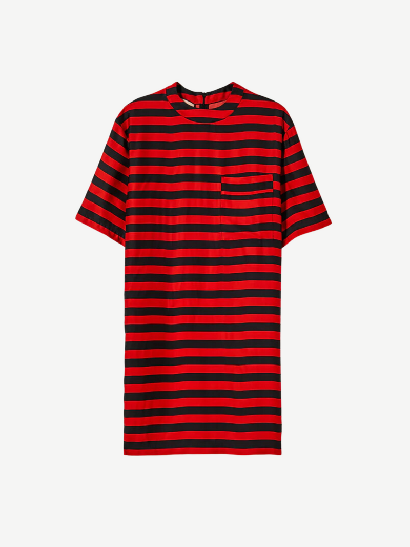 Plan C-Striped Printed Viscose Dress - Red/Black-Dresses-IT 38-Boboli-Vancouver-Canada