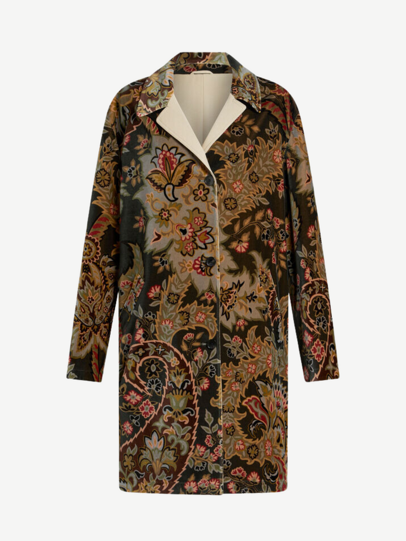 Etro-Paisley Coat - Dark Green-Coats-IT 38-Boboli-Vancouver-Canada