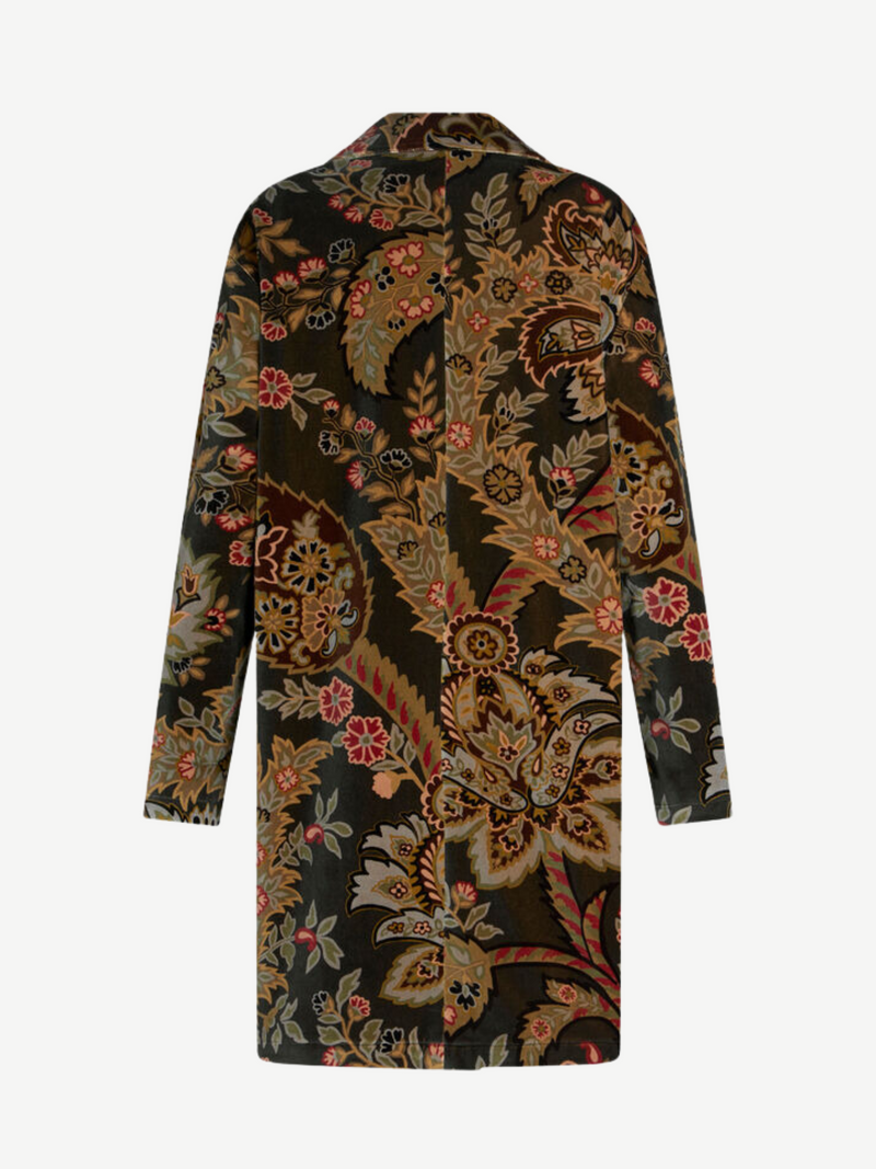 Etro-Paisley Coat - Dark Green-Coats-Boboli-Vancouver-Canada