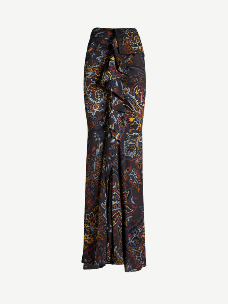 Etro-Stretch Sable Paisley Skirt - Black/Multi-Skirts-IT 44-Boboli-Vancouver-Canada