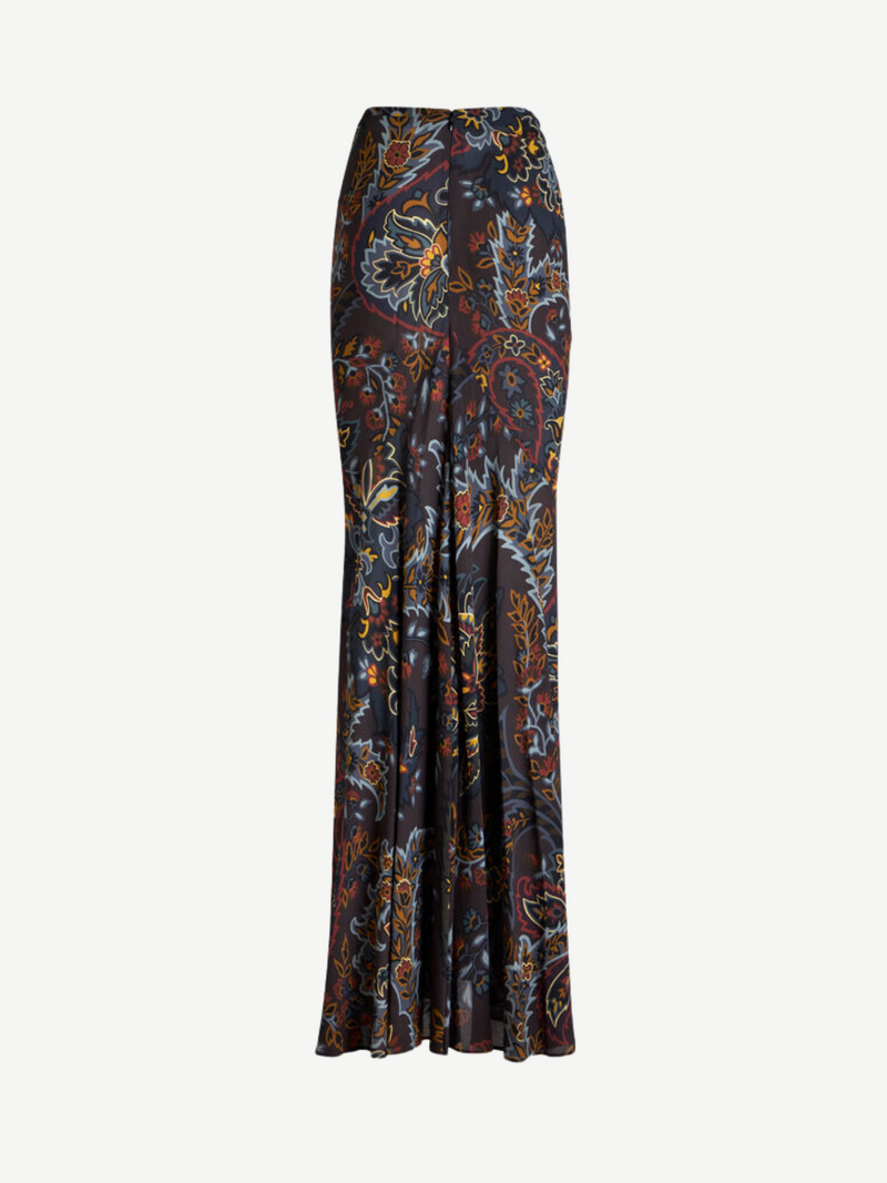 Etro-Stretch Sable Paisley Skirt - Black/Multi-Skirts-IT 44-Boboli-Vancouver-Canada