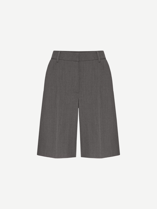 Valentino-Solid Active Gabardine Bermuda Shorts - Medium Grey-Pants-IT 38-Boboli-Vancouver-Canada