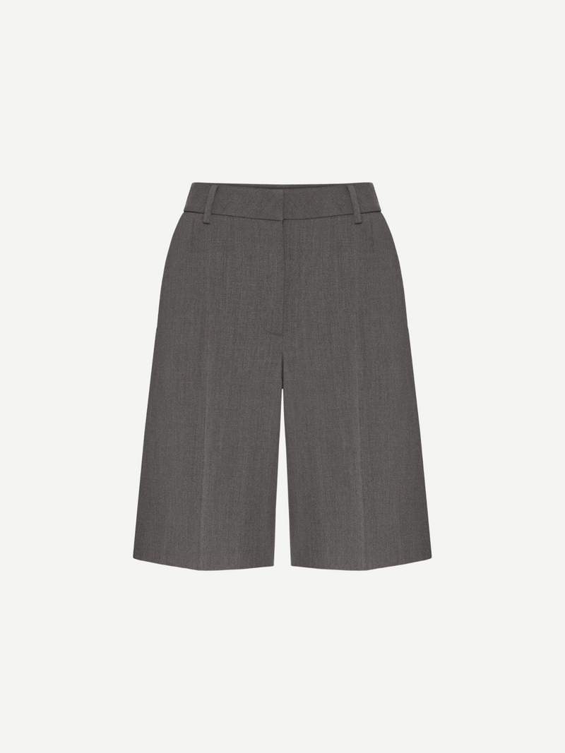 Valentino-Solid Active Gabardine Bermuda Shorts - Medium Grey-Pants-IT 38-Boboli-Vancouver-Canada