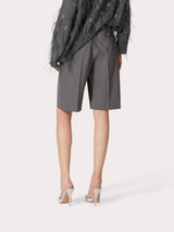 Valentino-Solid Active Gabardine Bermuda Shorts - Medium Grey-Pants-Boboli-Vancouver-Canada