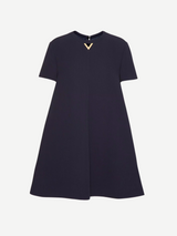 Valentino-Solid Structured Couture Dress - Navy-Dresses-IT 38-Boboli-Vancouver-Canada