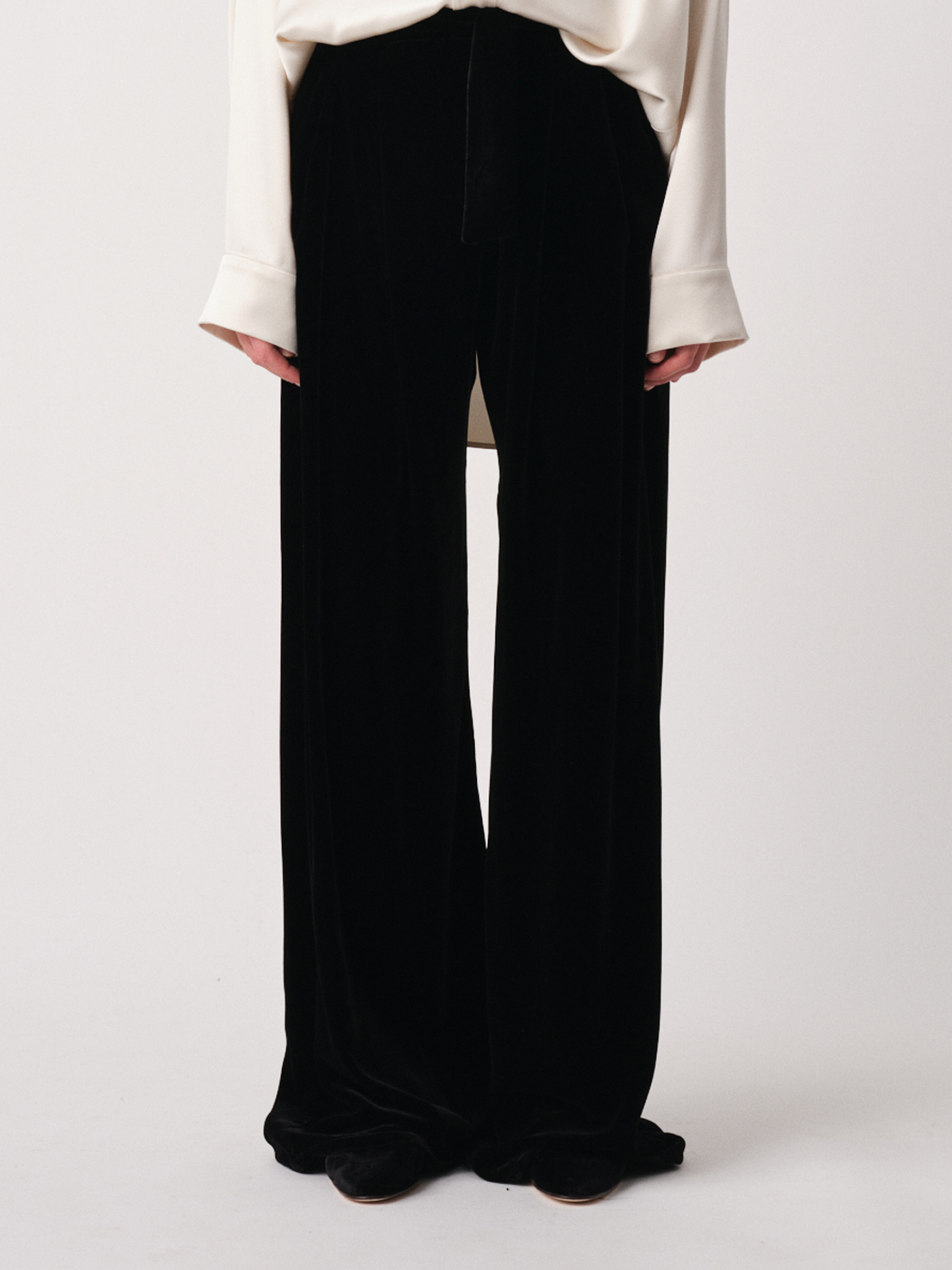 Dusan-Wide Leg Pants w/Belt - Black-Pants-IT 38-Boboli-Vancouver-Canada