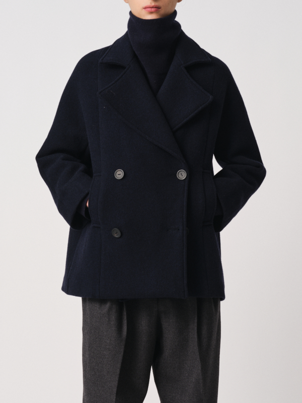 Dusan-Peacoat Double Lana - Midnight-Coats-S-Boboli-Vancouver-Canada