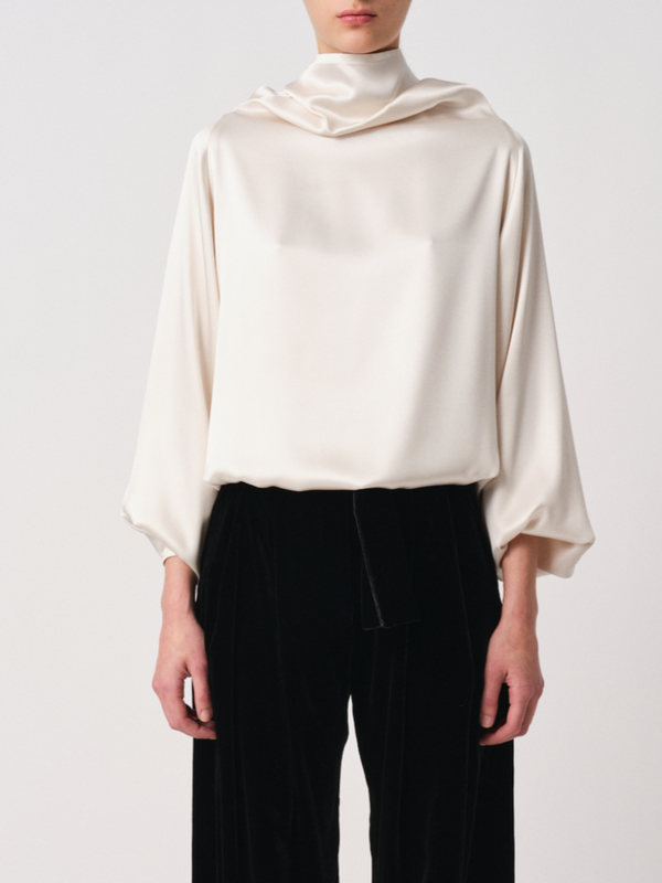 Dusan-Batwing Oversized T-Neck Doppio - Winter White-Shirts-One Size-Boboli-Vancouver-Canada