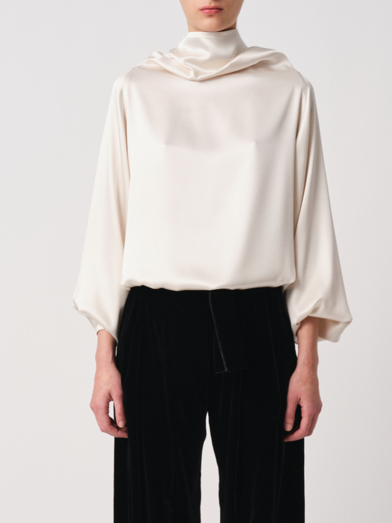 Dusan-Batwing Oversized T-Neck Doppio - Winter White-Shirts-One Size-Boboli-Vancouver-Canada