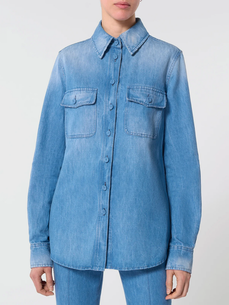 Gabriela Hearst-John Austin Shirt - Light Blue Denim-Shirts-Boboli-Vancouver-Canada