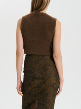 Cecilie Bahnsen-Aly Vest - Fall Brown-Tops-S-Boboli-Vancouver-Canada