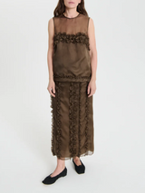 Cecilie Bahnsen-Ocean Skirt - Brown-Skirts-UK 08-Boboli-Vancouver-Canada