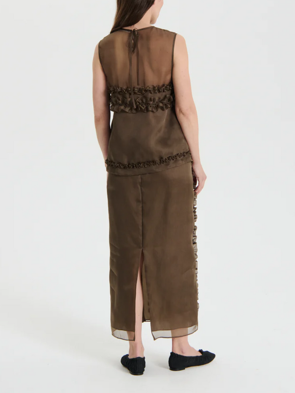 Cecilie Bahnsen-Ocean Skirt - Brown-Skirts-Boboli-Vancouver-Canada