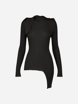 Sparkling Merino Rib Top - Black