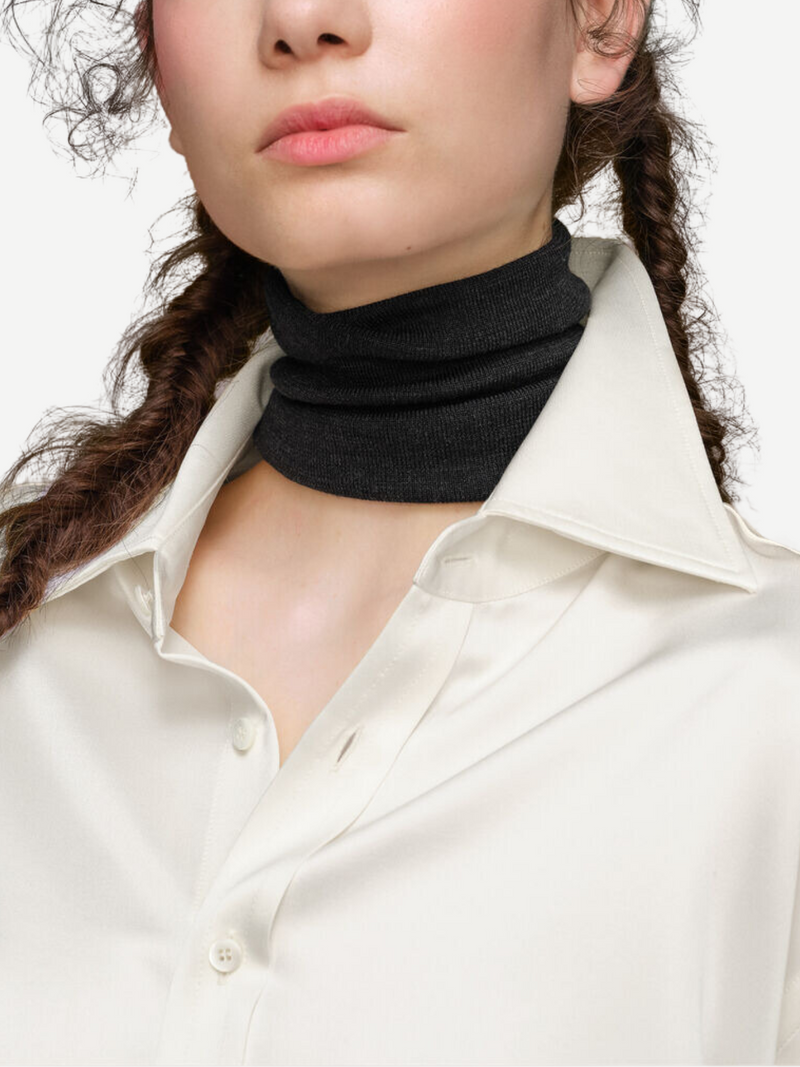 Maison Margiela-Merino Neck Wool Band - Dark Grey-Scarves-Boboli-Vancouver-Canada