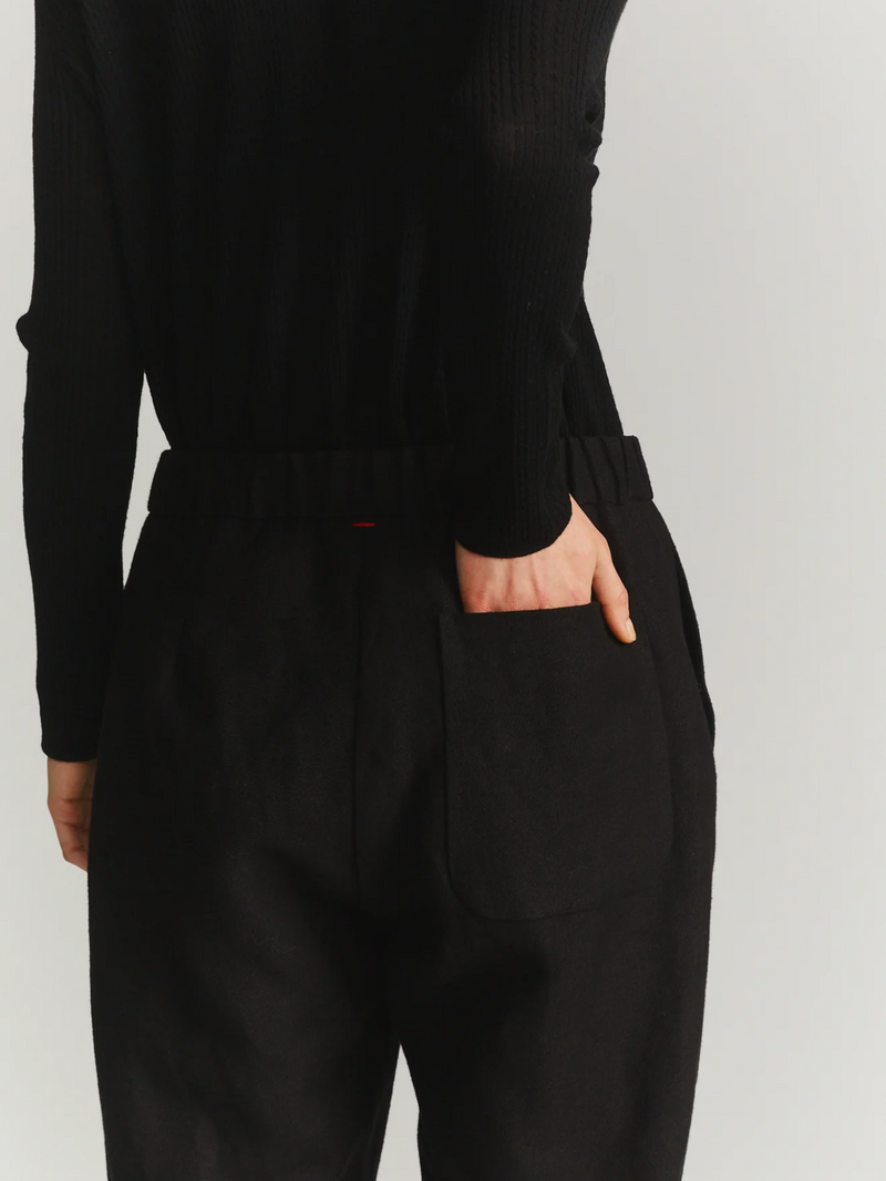 Casey Casey-Long Chasse Pant - Batavia - Black-Pants-Boboli-Vancouver-Canada