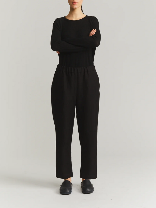 Casey Casey-Long Chasse Pant - Batavia - Black-Pants-Boboli-Vancouver-Canada