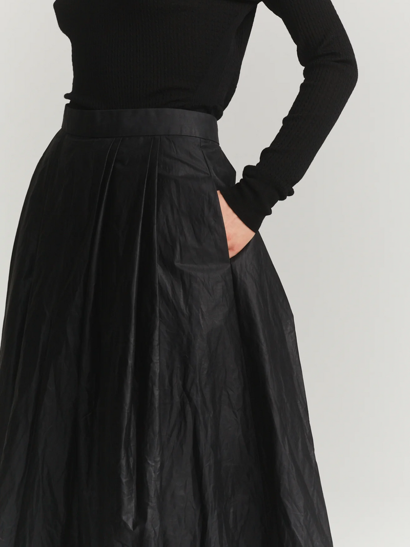 Casey Casey-Anarchic Skirt - Lacqed - Black-Skirts-Boboli-Vancouver-Canada