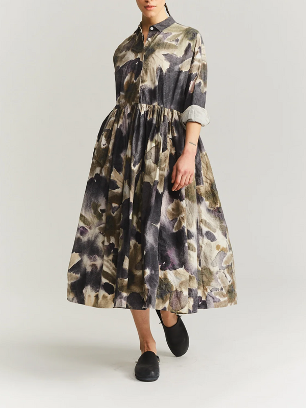 Casey Casey-Stephanie Dress - Print Blotch - Khaki-Dresses-XS-Boboli-Vancouver-Canada