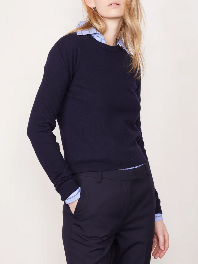 Officine Generale-Isabelle Sweater - Dark Navy-Sweaters-Boboli-Vancouver-Canada