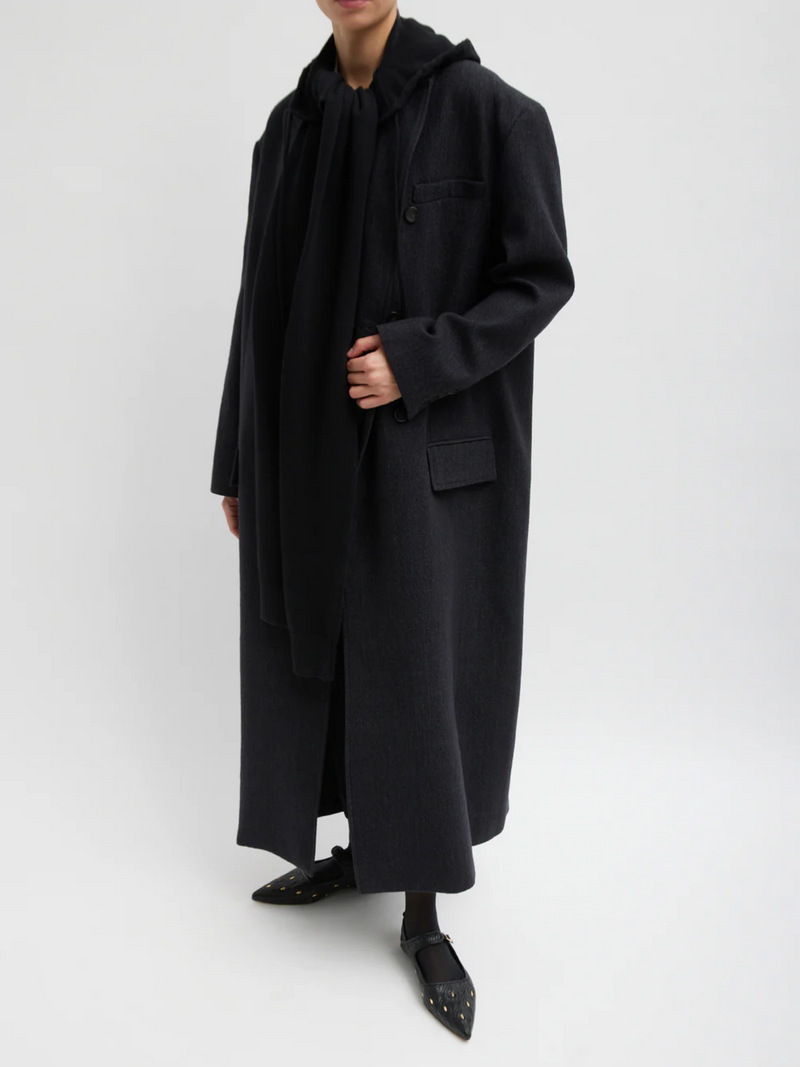 Tibi-Light Weight Airy Extrafine Wool Hooded - Black-Sweaters-One Size-Boboli-Vancouver-Canada