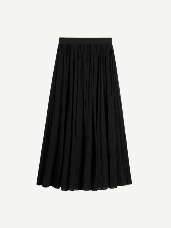 Totême-Crinkled Plisee Skirt - Black-Skirts-Boboli-Vancouver-Canada