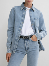 Totême-Petite Denim Shirt - Cool Blue-Shirts-Boboli-Vancouver-Canada