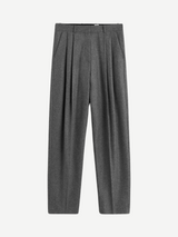 Totême-Double-Pleated Tailored Trouser - Grey Melange-Pants-EU 34-Boboli-Vancouver-Canada