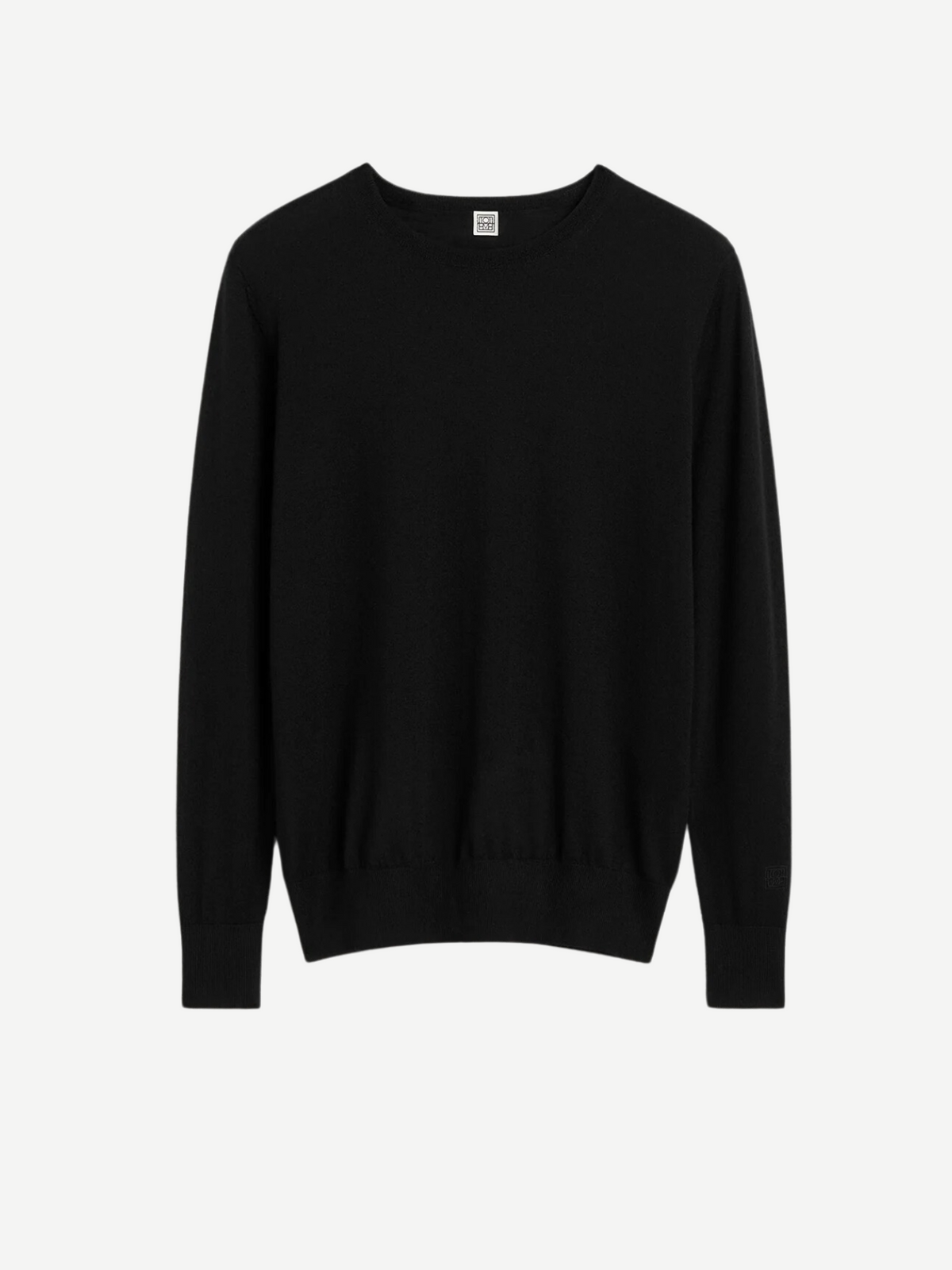 Fine Crew Neck Knit Sweater Black