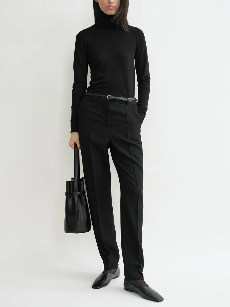 Totême-Fine Turtleneck - Black-Tops-Boboli-Vancouver-Canada