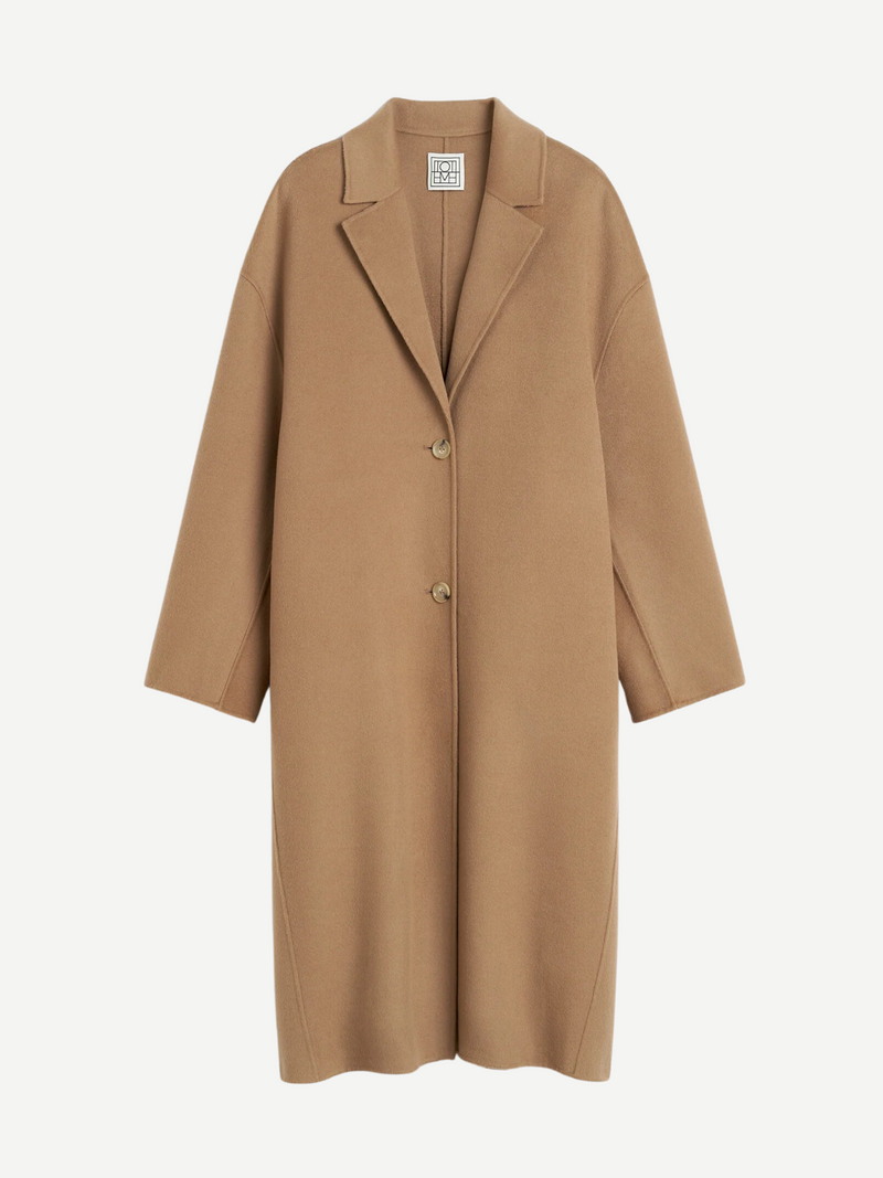 Double Cocoon Coat Camel
