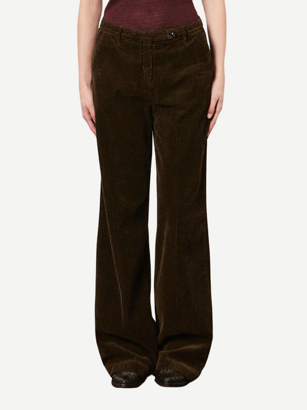 Massimo Alba-Lamna Wide Leg High Waist Pants - Caffe-Pants-IT 38-Boboli-Vancouver-Canada