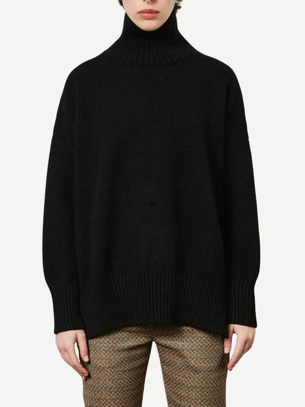 Massimo Alba-Cara Turtleneck Sweater - Black-Sweaters-S-Boboli-Vancouver-Canada