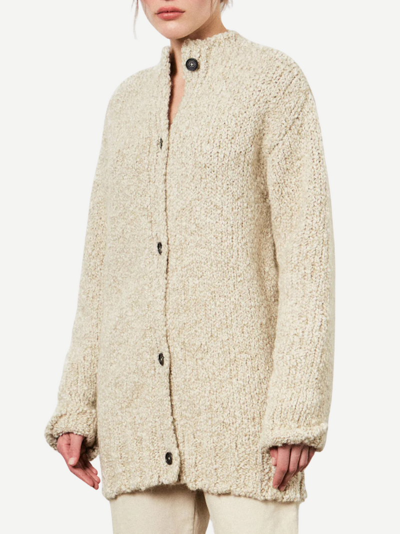 Massimo Alba-Lily Round Neck Boxy Sweater - Plaster-Sweaters-S-Boboli-Vancouver-Canada