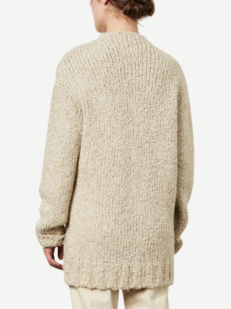 Massimo Alba-Lily Round Neck Boxy Sweater - Plaster-Sweaters-Boboli-Vancouver-Canada