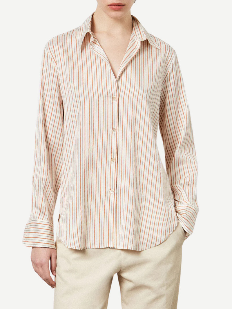 Massimo Alba-Selma Classic Shirt - Rust-Shirts-S-Boboli-Vancouver-Canada