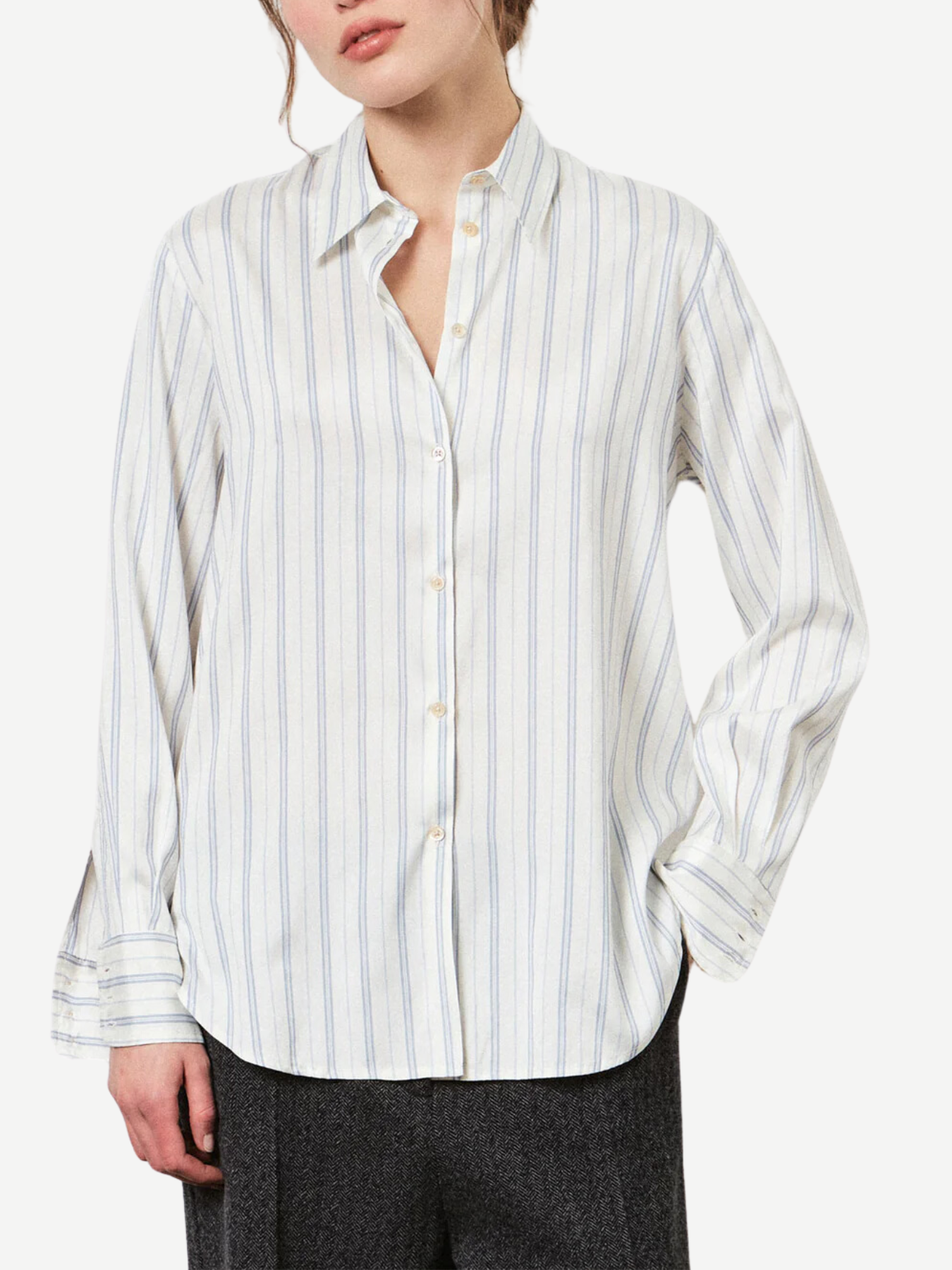 Massimo Alba-Selma Classic Shirt - Azure-Shirts-Boboli-Vancouver-Canada