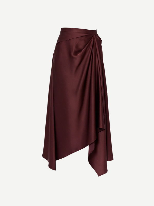 Erdem-Asymmetric Drape Midi Skirt - Elderberry-Skirts-UK 10-Boboli-Vancouver-Canada