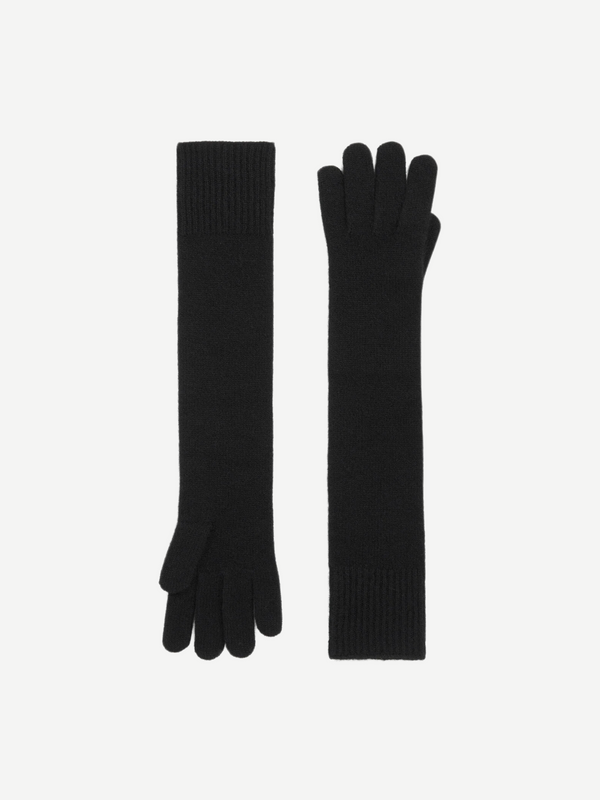 Totême-Long Knit Gloves - Black-Accessories-One Size-Boboli-Vancouver-Canada