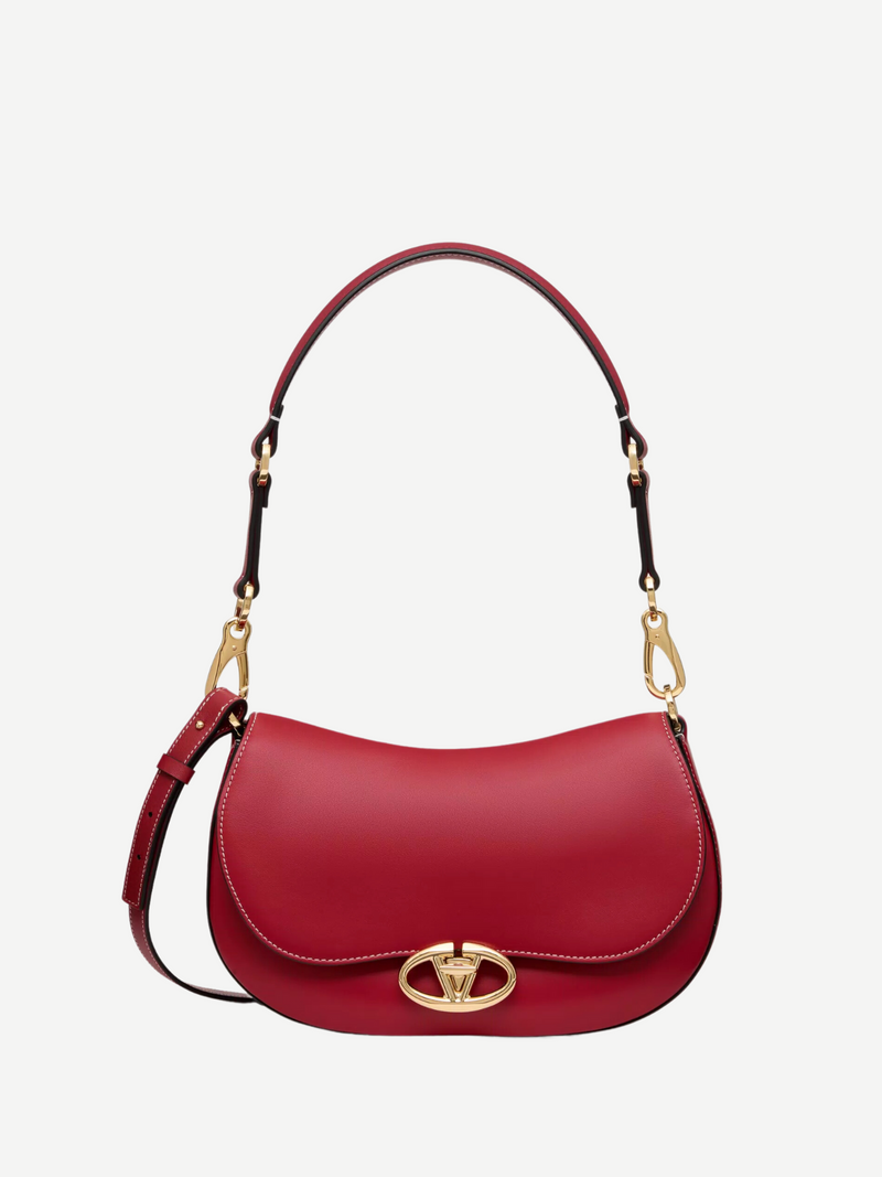 Valentino-Small Ohval Shoulder Bag - Red-Bags-One Size-Boboli-Vancouver-Canada