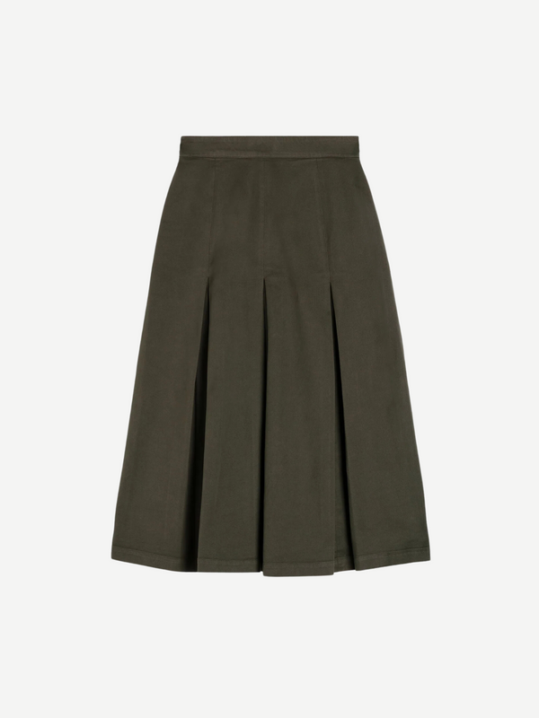 Aspesi-Cotton Gabardine Pencil Skirt - Military-Skirts-Boboli-Vancouver-Canada