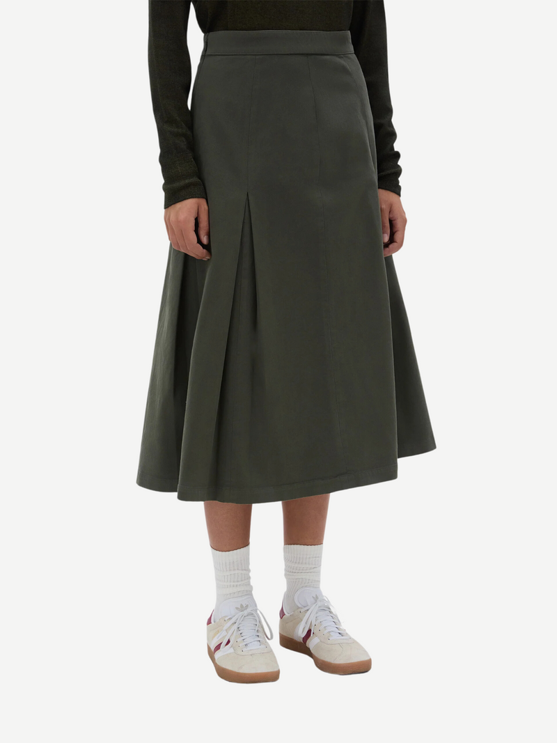 Aspesi-Cotton Gabardine Pencil Skirt - Military-Skirts-Boboli-Vancouver-Canada