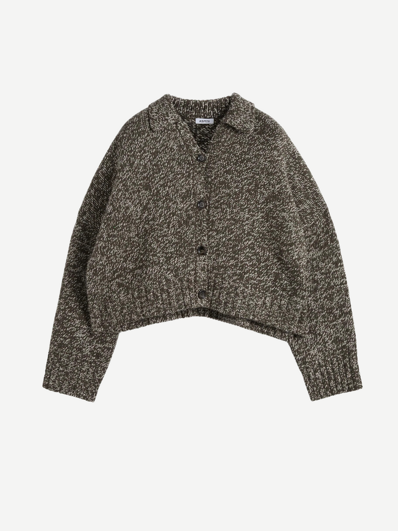 Aspesi-Wool Blend Cardigan - Military-Cardigans-Boboli-Vancouver-Canada