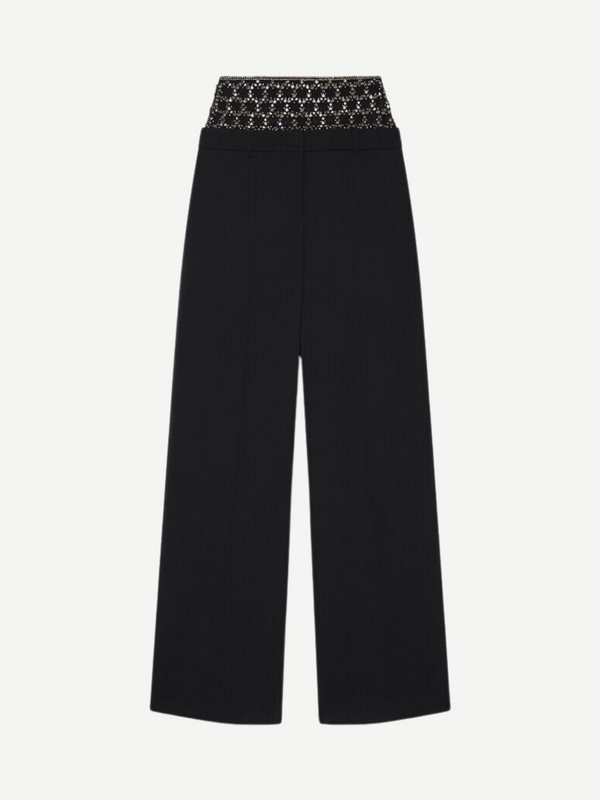 Stella McCartney-Crystal-Embellished Pants - Black-Pants-Boboli-Vancouver-Canada