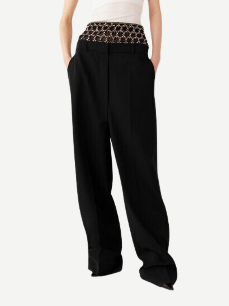 Stella McCartney-Crystal-Embellished Pants - Black-Pants-Boboli-Vancouver-Canada